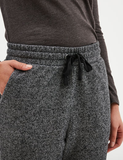 Pantalon jogging taille haute gris femme
