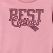 T-shirt col rond manches longues coton vieux rose fille