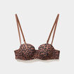 Soutien-gorge bandeau microfibre marron femme