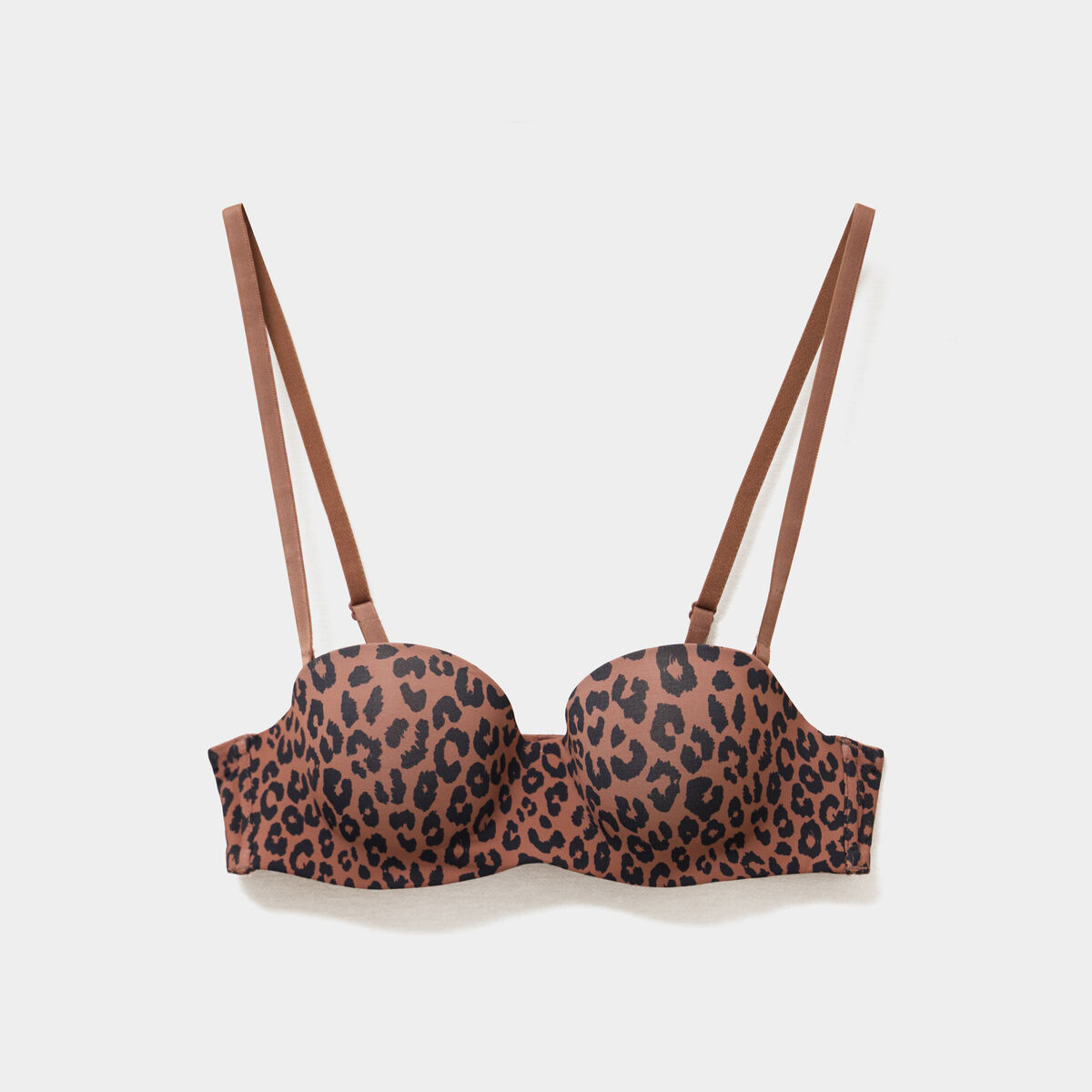 Soutien-gorge bandeau microfibre marron femme