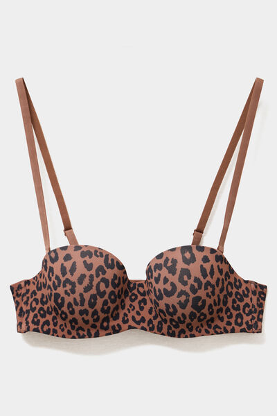 Soutien-gorge bandeau microfibre marron femme