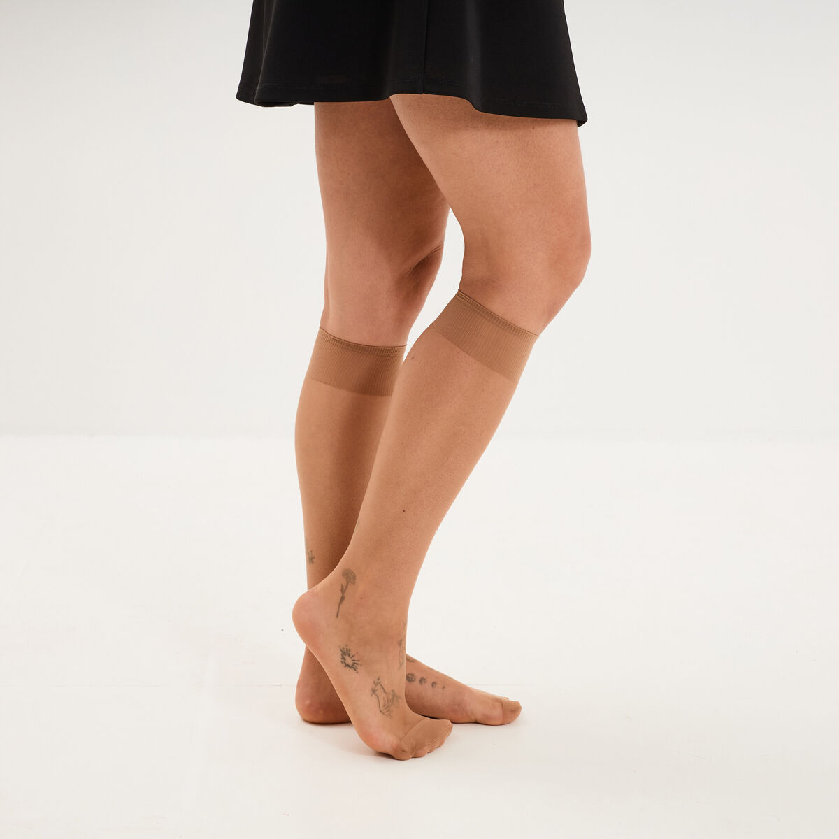 Lot 2 paires mi-bas beige femme