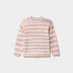 Pull col rond droit manches longues multicolore fille