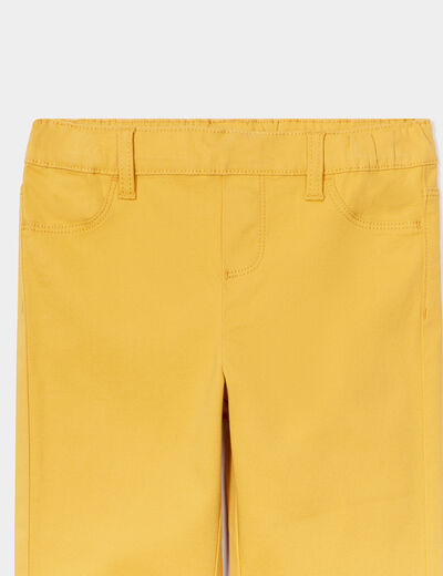 Tregging flare coton taille élastiquée jaune moutarde fille