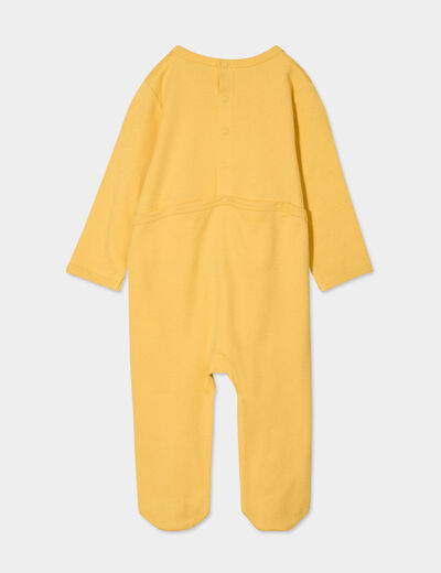 Dors-bien boutonné dos coton jaune moutarde bébé