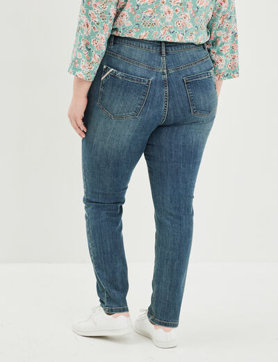 Jeans slim taille haute 5 poches denim dirty femme grande taille