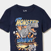 T-shirt col rond manches courtes coton bleu marine gar&ccedil;on