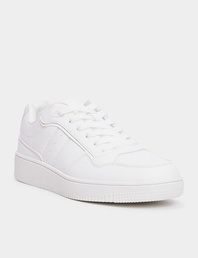 Tennis basses semelle &eacute;paisse Creeks blanc femme