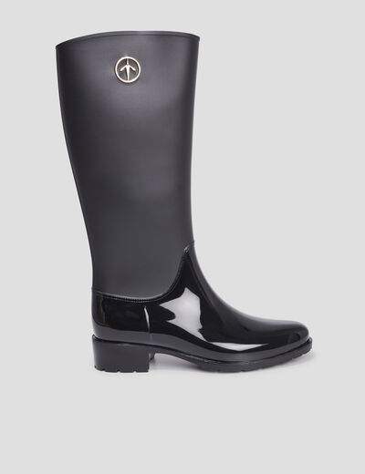 Bottes de pluie cavalières Mosquitos noir femme