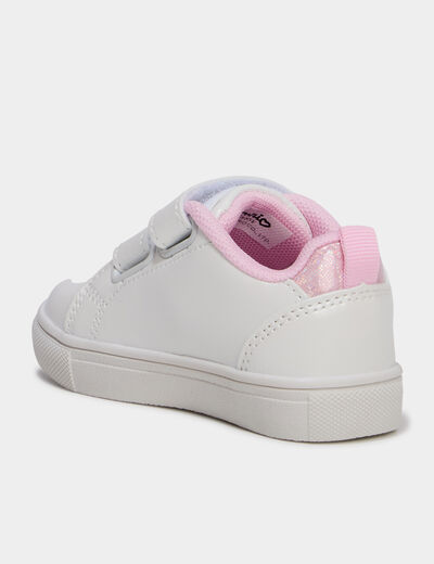 Baskets &agrave; scratchs Hello Kitty blanc b&eacute;b&eacute; fille