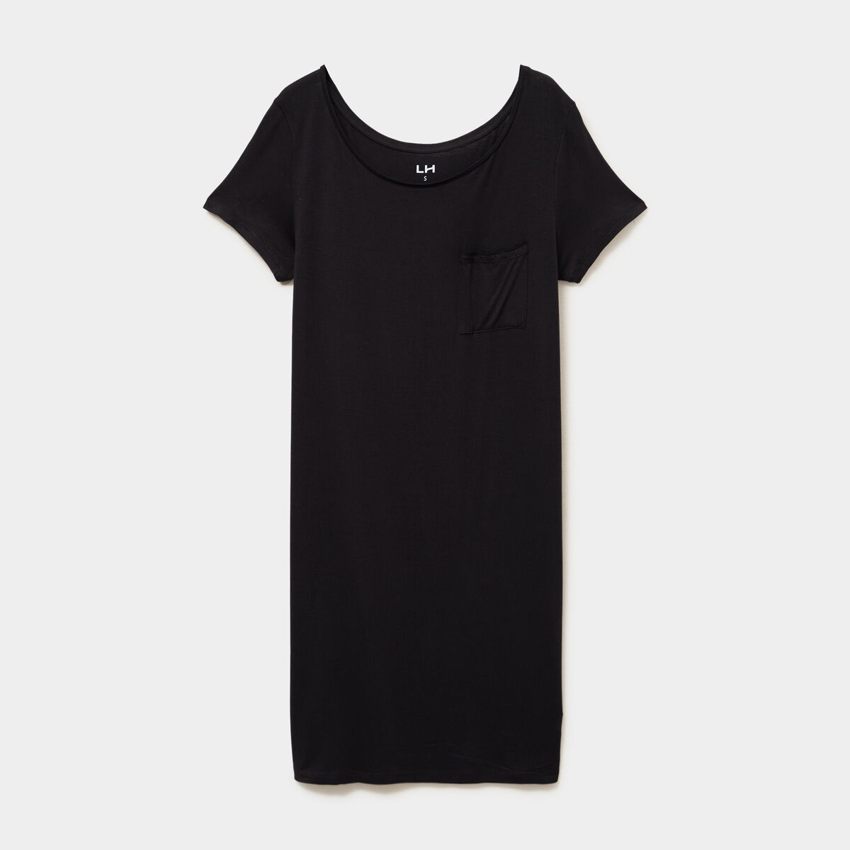 Chemise de nuit manches courtes noir femme