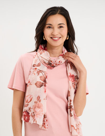 Foulard avec motif rouge femme