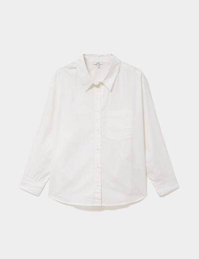 Chemise oversize manches longues coton blanc femme grande taille