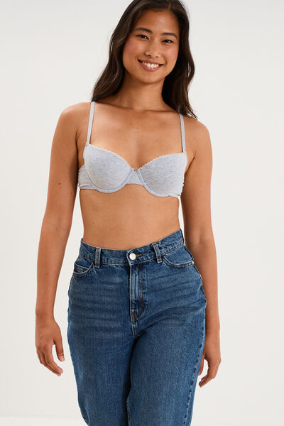 Soutien-gorge padd&eacute; embo&icirc;tant gris clair femme