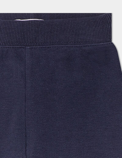 Pantalon jogging taille élastiquée coton bleu marine bébé garçon