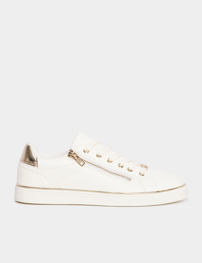 Tennis basses &agrave; lacets Mosquitos blanc femme