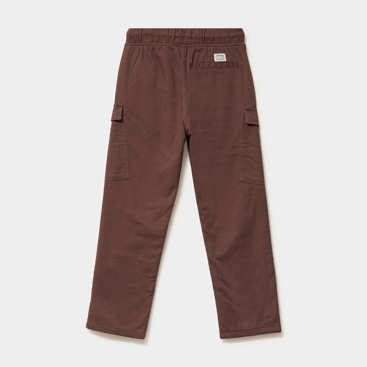 Pantalon cargo regular coton majoritaire marron fonc&eacute; gar&ccedil;on