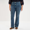Jean flare 5 poches taille haute denim dirty femme grande taille