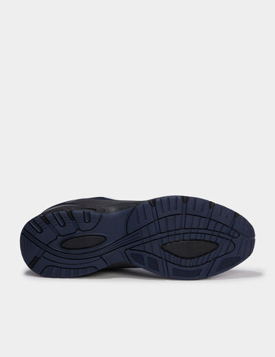 Baskets plates running &eacute;lastiqu&eacute;es bleu homme