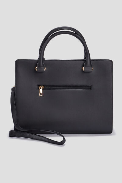 Sac rectangulaire ajouré noir femme