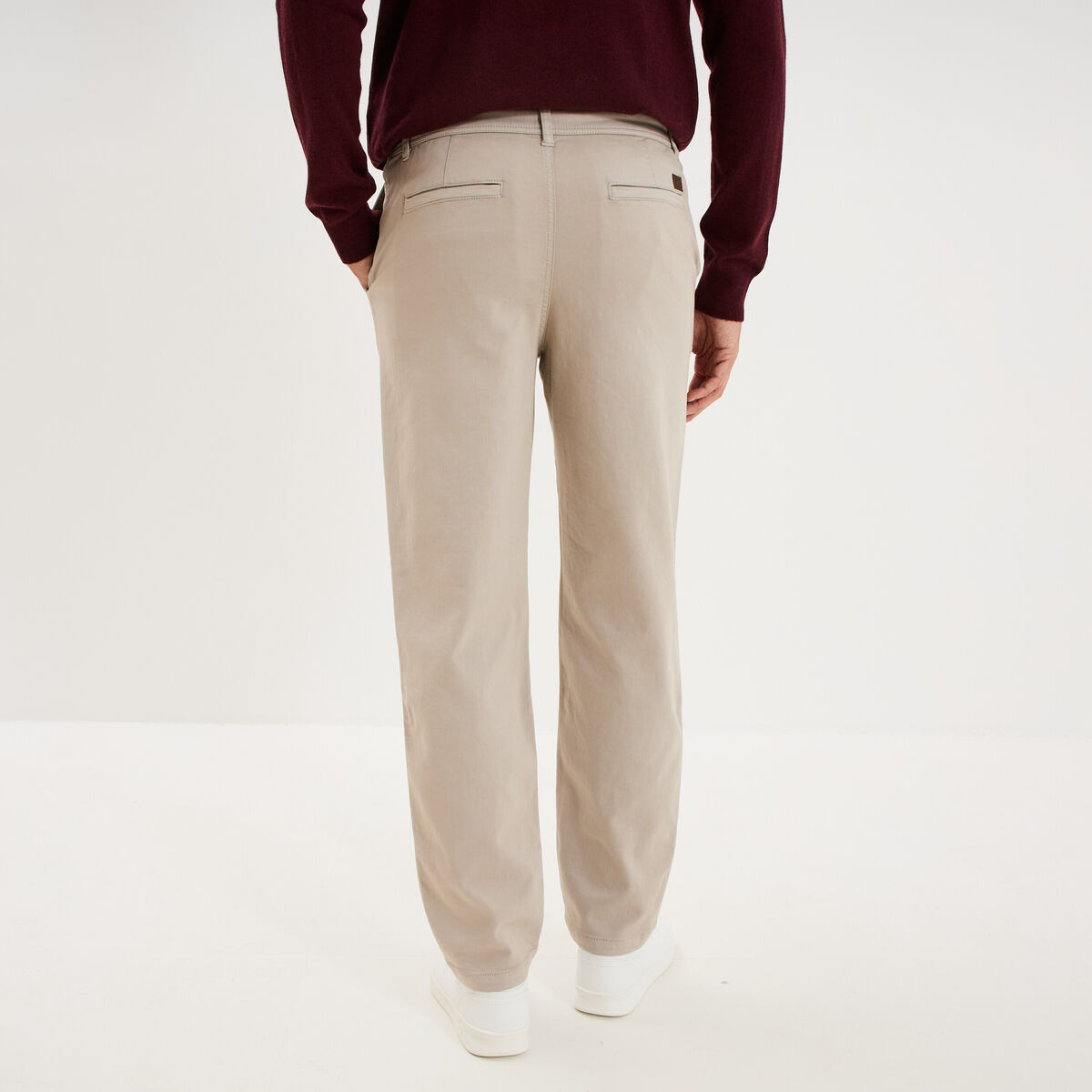 Pantalon chino droit confort sable homme
