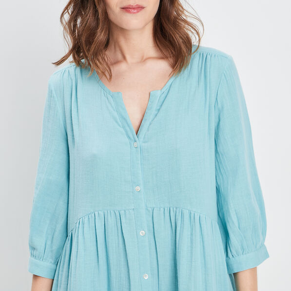 Robe évasée manches 3/4 bleu roi femme