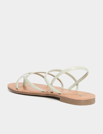 Sandales plates vert clair femme