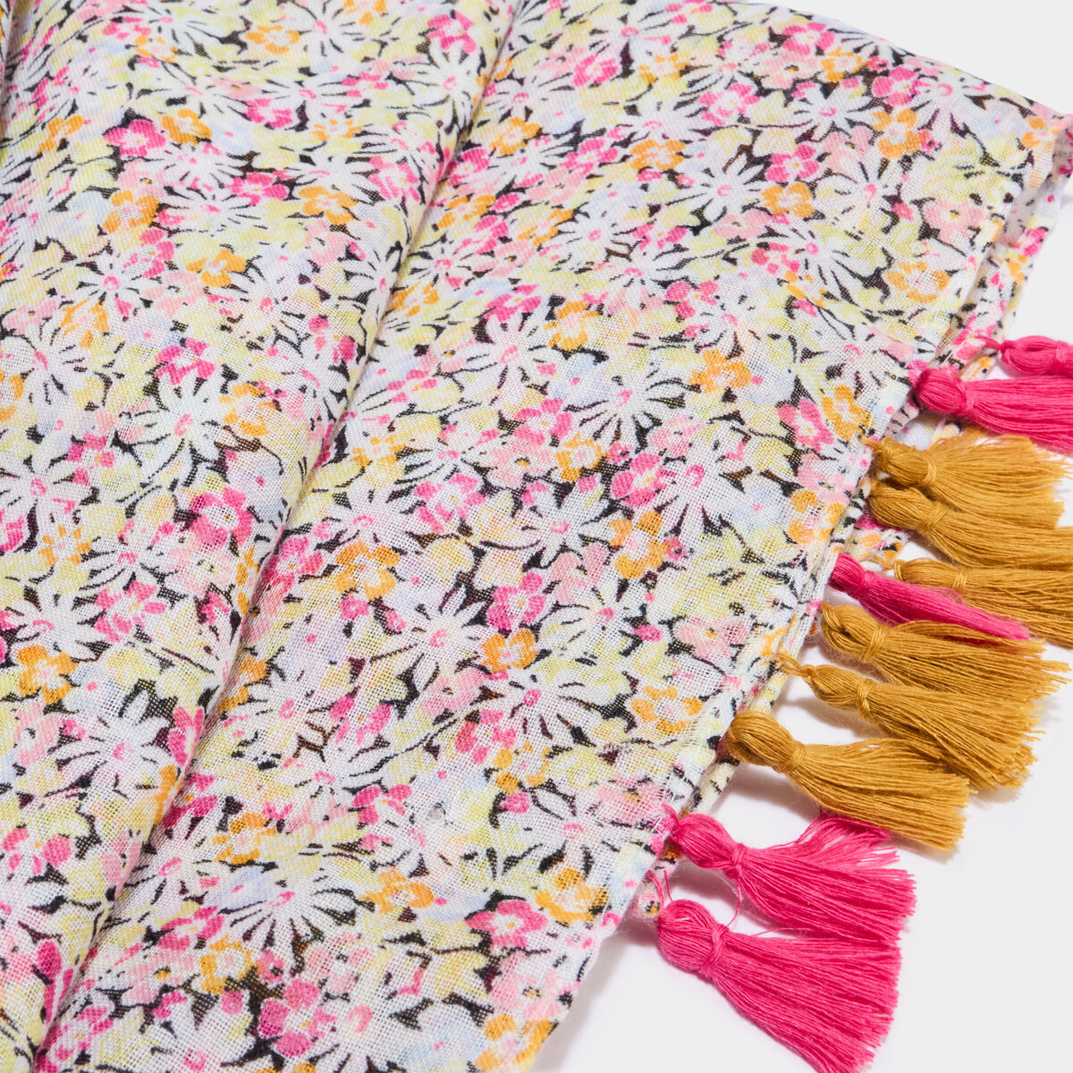 Foulard &agrave; pampilles multicolore femme