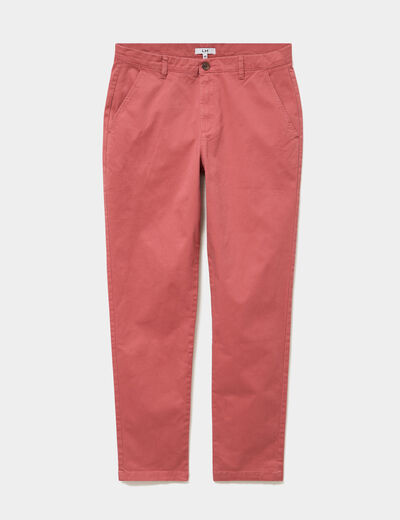 Pantalon chino droit stretch vieux rose homme