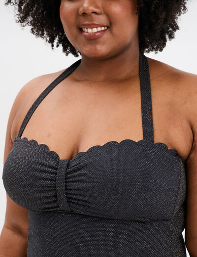 Maillot de bain une pièce balconnet noir femme grande taille