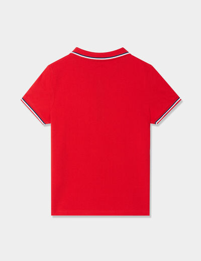 Polo manches courtes coton Creeks rouge garçon