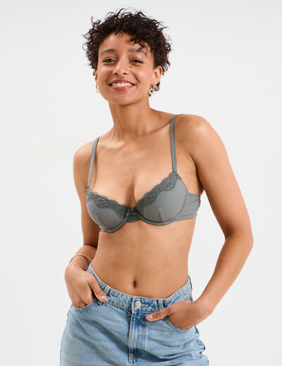 Soutien-gorge corbeille paddé vert kaki femme