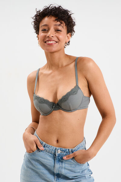 Soutien-gorge corbeille padd&eacute; vert kaki femme