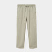 Pantalon fluide carotte &eacute;lastiqu&eacute;e vert kaki femme
