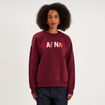 Sweat col rond logo oversize bordeaux femme