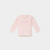 T-shirt manches longues coton rose clair b&eacute;b&eacute; fille