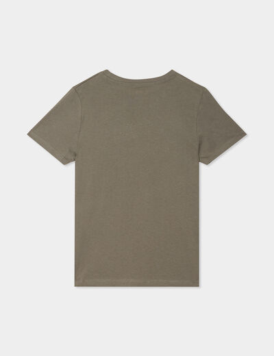 T-shirt en coton manches courtes vert kaki garçon