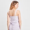 Blouse en lin bretelles larges parme femme