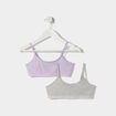 Lot 2 brassières bretelles fines coton mauve fille