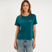 T-shirt col rond manches courtes vert fonc&eacute; femme