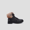 Bottines plates fourrées noir femme
