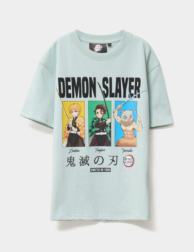 T-shirt manches courtes Demon Slayer vert pastel garçon