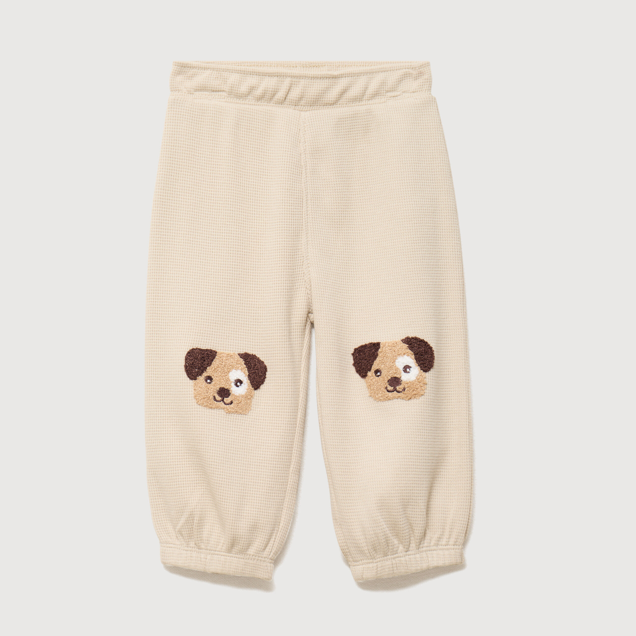 Pantalon de jogging patchs genoux coton sable bébé garçon LH
