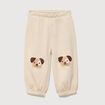Pantalon de jogging patchs genoux coton sable b&eacute;b&eacute; gar&ccedil;on