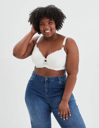 Soutien-gorge emboîtant dentelle blanc femme grande taille