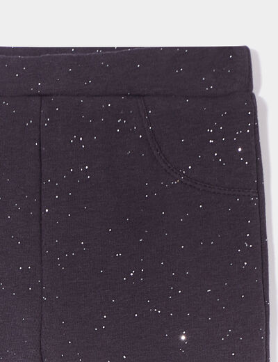 Pantalon doublé à paillettes gris foncé bébé fille