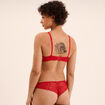Soutien-gorge corbeille padd&eacute; dentelle rouge femme