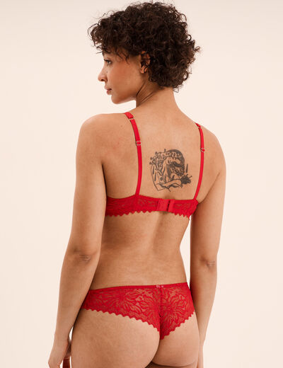 Soutien-gorge corbeille padd&eacute; dentelle rouge femme