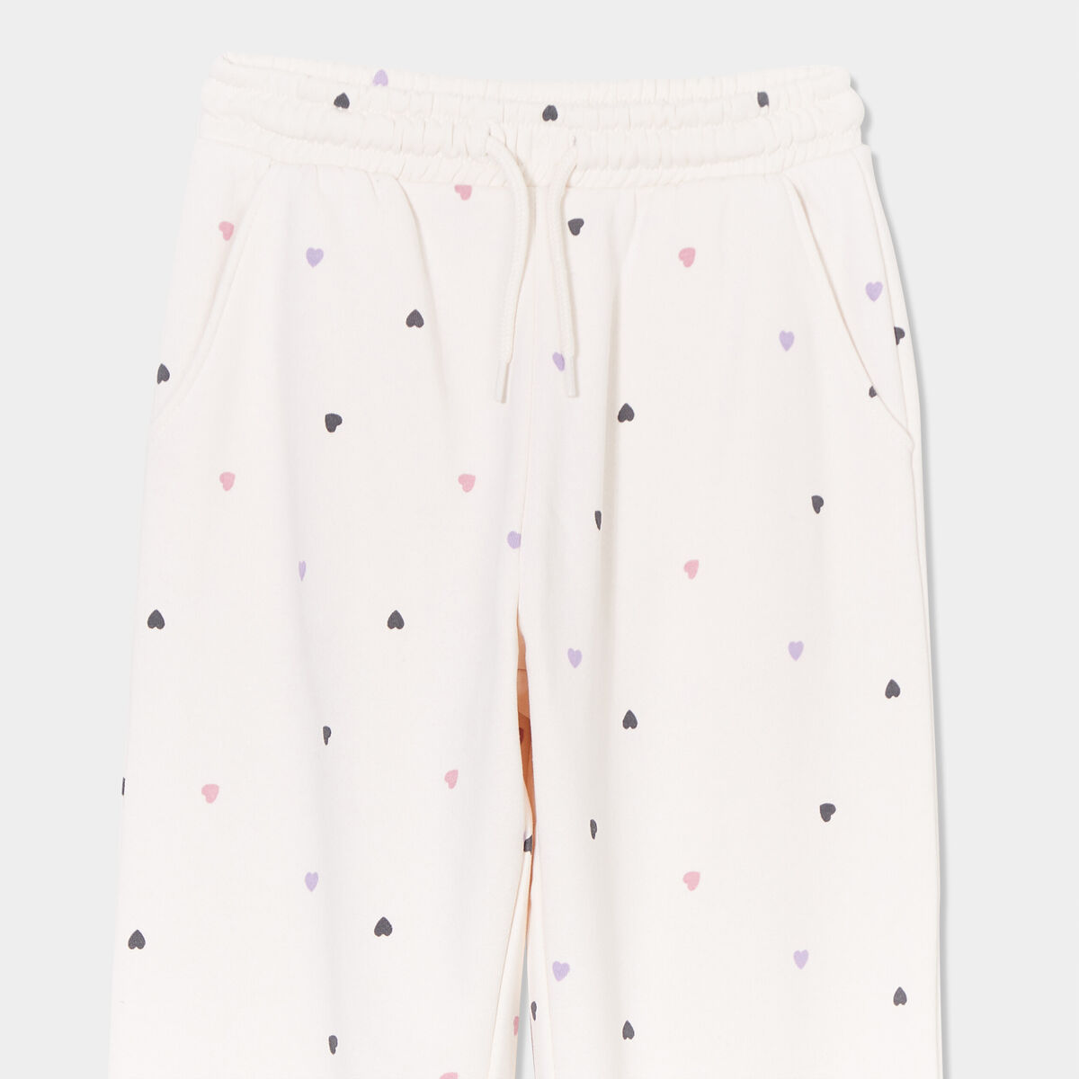 Pantalon de jogging bas élastiqué beige fille