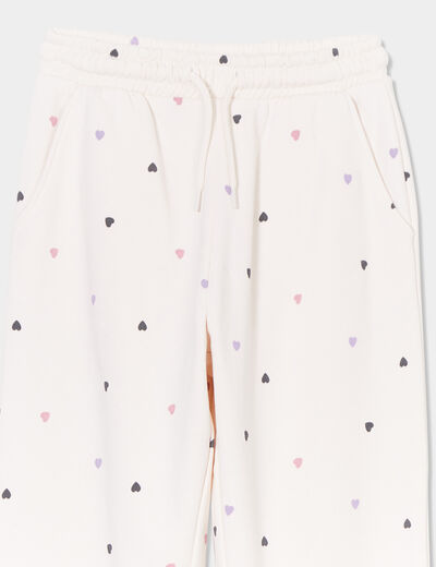 Pantalon de jogging bas élastiqué beige fille